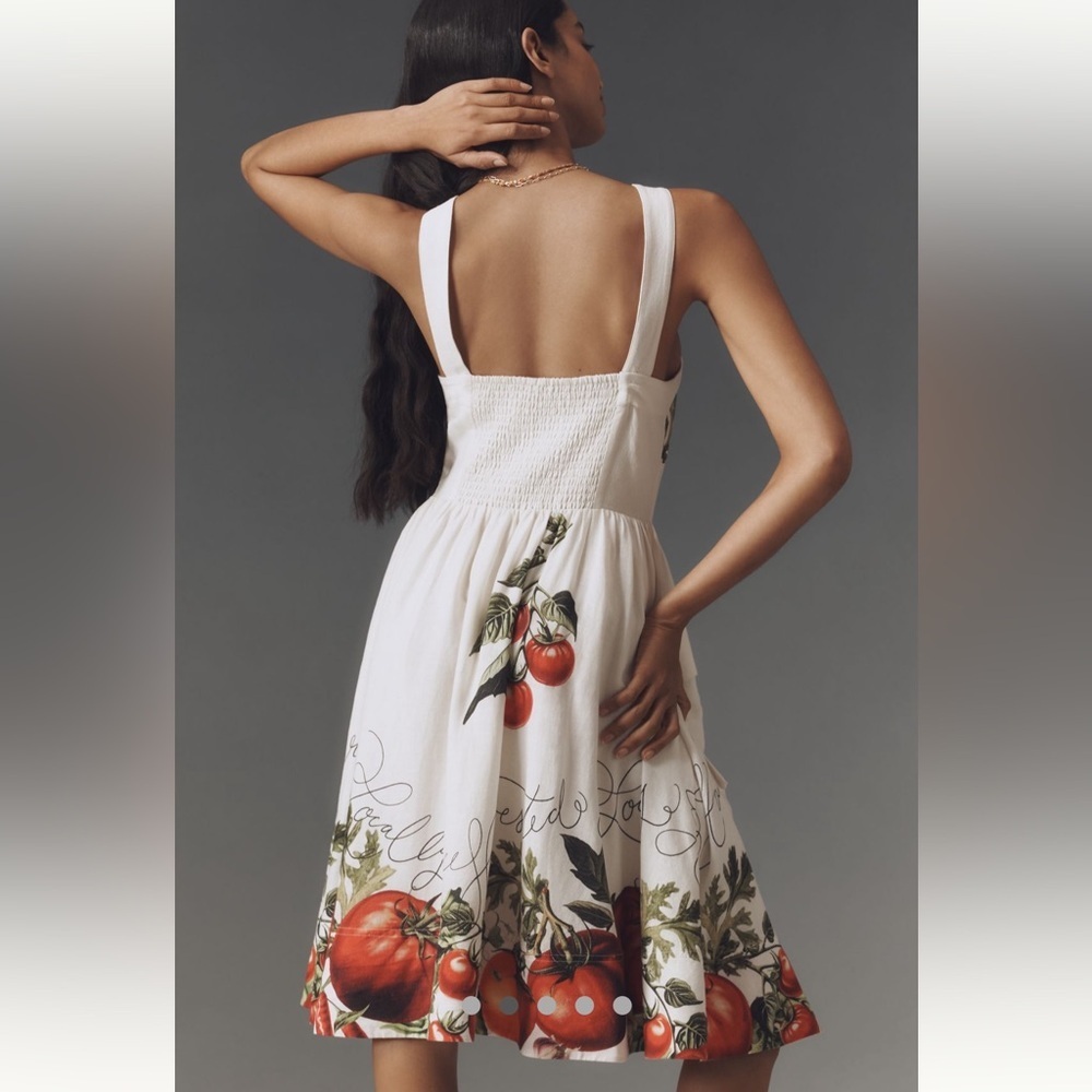 🎉LAST ONE🎉RARE🎉 Anthropologie NWT Maeve Button-Front Tomato Midi Dress size XL. - Picture 5 of 16